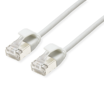 U/FTP (PiMF) Patchkábel LSOH 0.15m cat.6a, biely, slim, Cu, Flex Cable, Component Level
