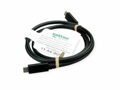 Kábel USB 3.2 Gen 2, Typ C CM/CM 1m, 10Gbps, PD 100W 20V5A, čierny, TPE, Eko balenie