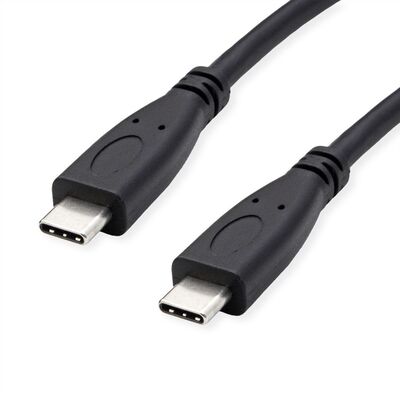 Kábel USB 3.2 Gen 2, Typ C CM/CM 0.5m, 10Gbps, PD 100w 20V5A, čierny, Roline Recycled Material