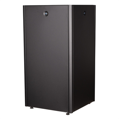 19" Rack na podlahu 22U, 1125x600x600mm (HxWxD), BASIC, sklenené dvere, čierny