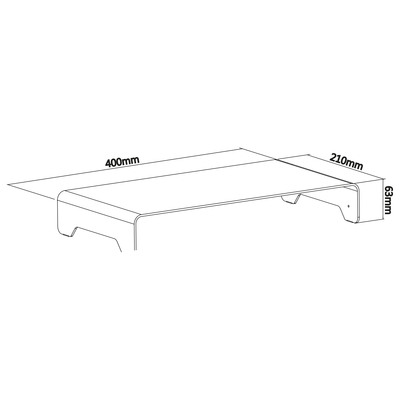 Stojan/podstavec na LCD monitor, hliník, 63mm, max. 10kg, sivý