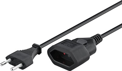 Predlžovačka 2pin, 3m s 1 zásuvkou, 0.75mm², čierna