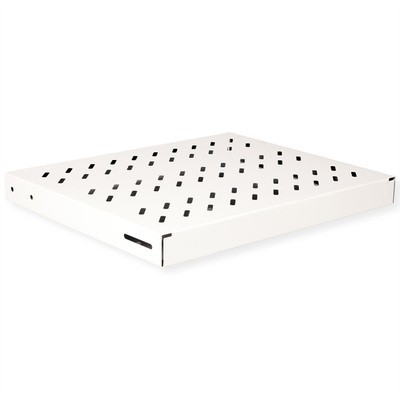 19" Polica 350mm, max. 50kg, 1U, sada skrutiek a podložiek v balení, sivá