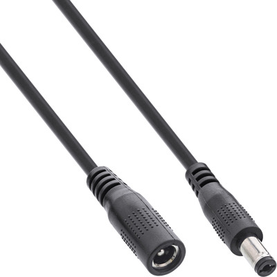 Kábel predlžovací DC 5.5mm / 2.1mm, AWG24, 1m, čierny