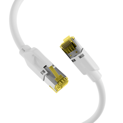 S/FTP (PiMF) Patchkábel LSOH, 0.5m cat.6a, biely, Cu, Draka UC900 s TM31