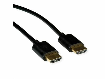 Kábel HDMI M/M 2m, Ultra High Speed+Eth, 4K@60Hz, HDMI 2.0, 18G, G pozl. kon., čierny, Slim