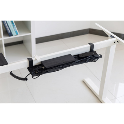 Káblový organizér, žľab na káble pod stôl, 590x131x74mm (DxHxV), čierny