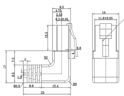 FTP Patchkábel 2m cat.5e, čierny, CCA, zahnutý (1x90°)