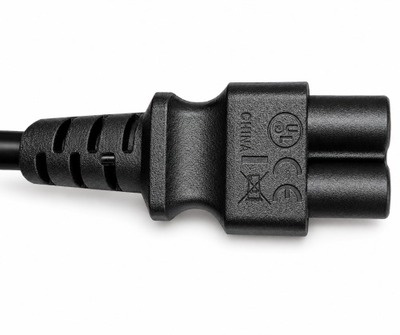 Kábel sieťový 230V pre notebook, vidlica (60906-1) Brazília priama - C5, 1.8m, 0.75mm², 2.5A, čierny