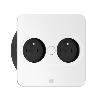 TWIST2 SQUARE 2xUTE 230V, 2m kábel 1.5mm², vidlica CEE7/7, biela