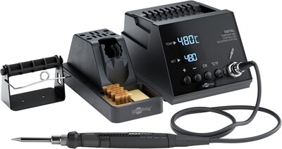 Elektrická spájkovačka 70 W, profi digitálna s LCD displejom, 160–480°C, čierna