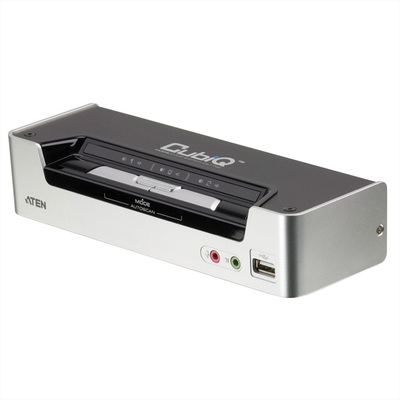 KVM switch/prepínač 2PC, HDMI, USB, audio, USB hub2.0