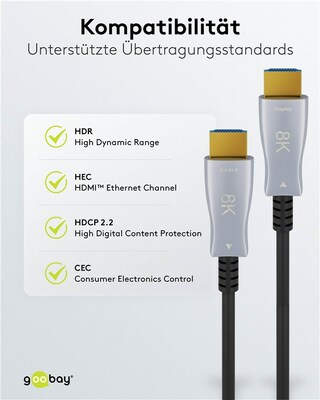 Kábel HDMI M/M 70m, Ultra High Speed+Eth, 8K@60Hz, HDMI 2.1, čierny, jednosmerný, aktívny, optický