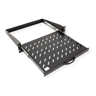 19" Polica výsuvná 404 x 350mm, max. 30 kg, 2U, čierna