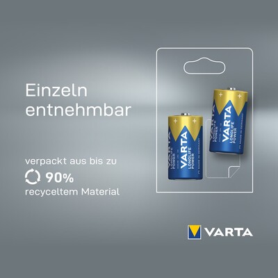 Batéria VARTA Longlife Power Alkalická C Baby (2ks) 1.5V (LR14) 2BL