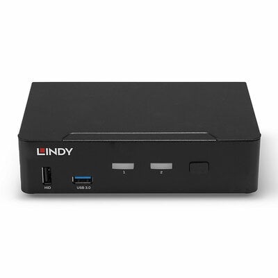 KVM switch/prepínač 2PC, DisplayPort, USB 3.0, Hub, Audio, DUAL VIEW, 4K@60Hz