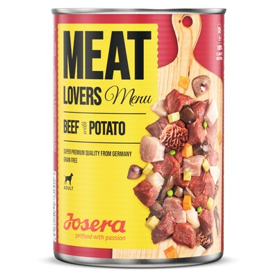 Konzerva JOSERA MEATLOVERS MENU BEEF & POTATO, Hovädzie so zemiakmi, pre dospelé psy, 400g