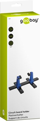 Držiak na dosku plošných spojov / spájkovací stojan / otáčanie dosky o 360°, šírka: 2-13 cm, modrý