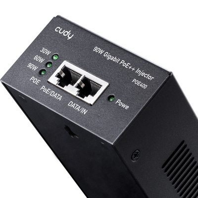 PoE+ Injector, Gigabit, 1port, 90W, 802.3af/at, čierny, CUDY