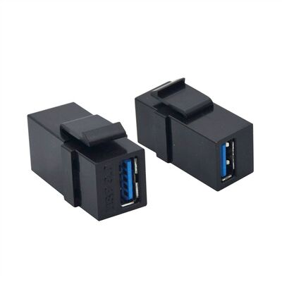 Modul USB 3.0 A/A, Keystone, čierny
