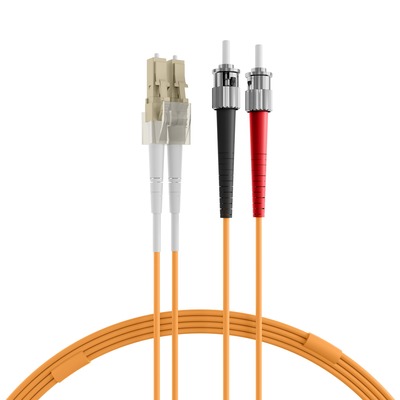 Fiber kábel LC-ST, 0.5m Duplex OM2(50/125µm), LSOH, 2mm, oranžový