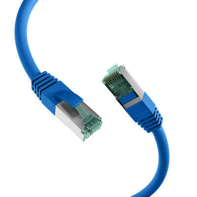 S/FTP (PiMF) Patchkábel LSOH 0.25m cat.6a, modrý, Cu
