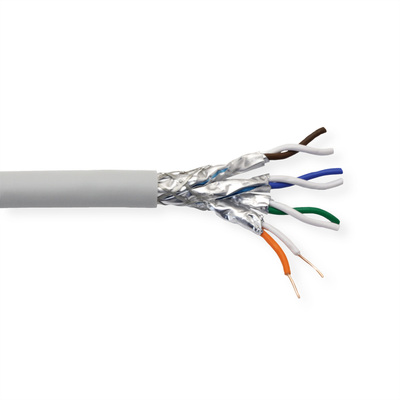 S/FTP (PiMF) drôt LSOH 100m cat.8.1, CPR Eca, AWG22, 2000Mhz, 40GBase-T, sivý, meď