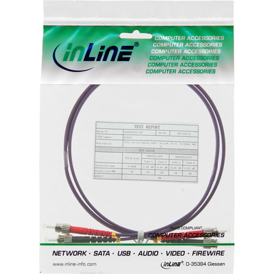 Fiber kábel ST-ST, 15m Duplex OM4(50/125µm), LSOH, 3mm, fialový