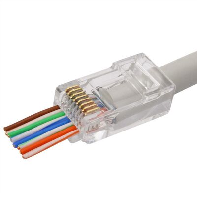 Konektor 8/8 RJ45 cat.6a, Easy-Pass-Through, netienený, na drôt aj lanko, AWG 24-26, 10ks/bal
