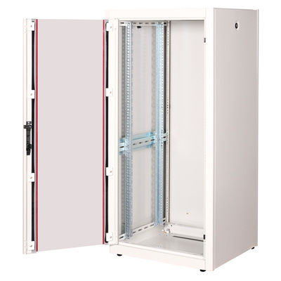 19" Rack na podlahu 26U, 1300x600x600mm (HxWxD), BASIC, sklenené dvere, sivý