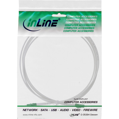 Fiber kábel LC/APC-LC/APC, 15m Simplex OS2(9/125µm), LSOH, 3mm, biely