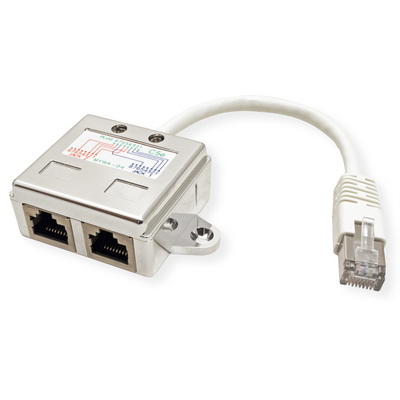 Rozdvojka Y, RJ45 M na 2x10/100, STP cat.5e