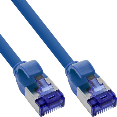 S/FTP (PiMF) Patchkábel LSOH TPE 1m cat.6a, modrý, slim, Cu, flexibilný