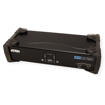 KVM switch/prepínač 2PC, DVI-I, USB, USB hub, audio