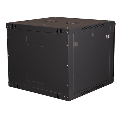 19" Rack na stenu 9U, čierny, 512x600x600 mm (HxWxD), odnímateľné bočnice