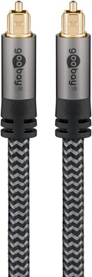 Kábel Toslink audio optický SPDIF prepojovací M/M 10m, ø6.5mm, pozl. konektor, čierny/sivý