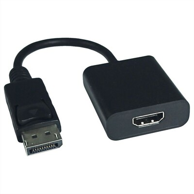 Adaptér DisplayPort/HDMI M/F, 4K@60Hz (DP 1.2, HDMI 2.0), 15cm, čierny