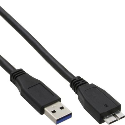 Kábel USB 3.0 A/MICRO-B M/M 5m, Super Speed, čierny