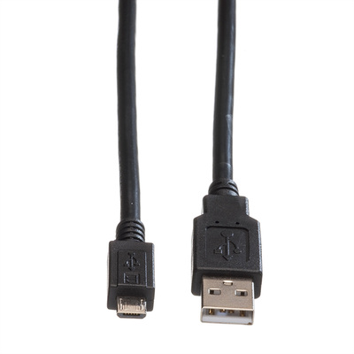 Kábel USB 2.0 A-MICRO-B M/M 0.8m, High Speed, čierny