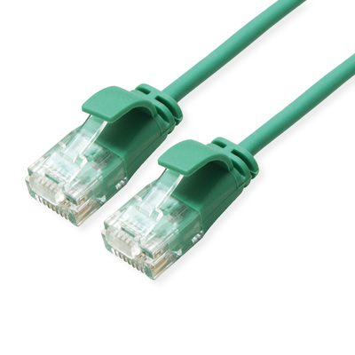 UTP Patchkábel LSOH TPE 0.3m cat.6a, zelený, slim, Cu, Flex Cable, Roline Green, Eco obal