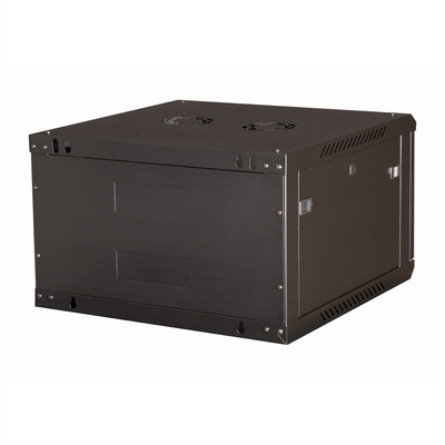 19" Rack na stenu 6U, čierny, 379x600x600 mm (HxWxD), odnímateľné bočnice