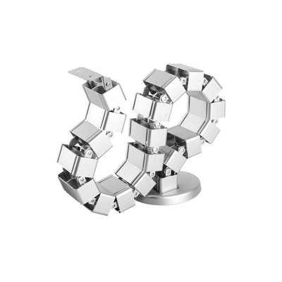 Káblový organizér CUBE "chrbtica", 4 komorový, 128cm, montáž k stolu, sivý