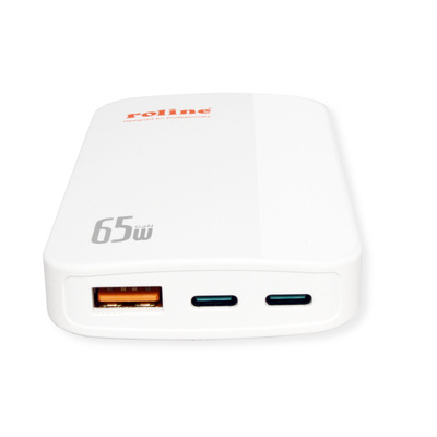 Nabíjačka USB 230V 3port, 1xUSB A, 2xUSB Typ C, 65W, PD, QC 3.0, cestvoná/skladacia, biela