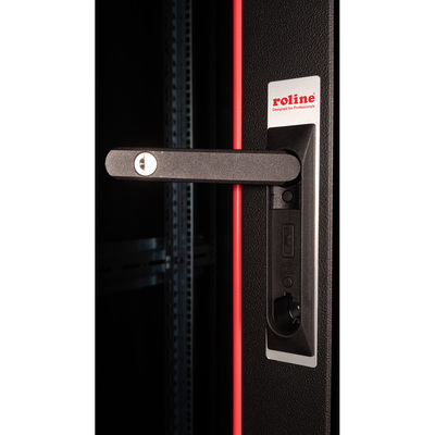 19" Rack na podlahu 26U, 1300x600x800mm (HxWxD), BASIC, sklenené dvere, čierny