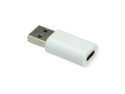 Adapter USB 3.1 Typ C, AM/CF, Data Lane Blocker, Power Only Dongle, biely