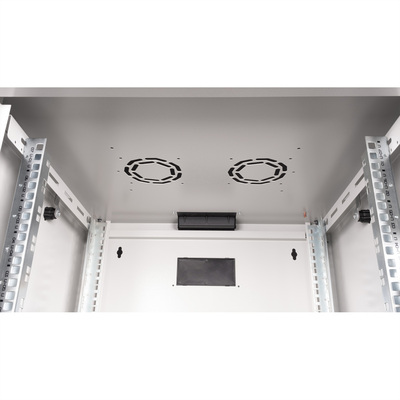 19" Rack na stenu 7U, sivý, 418x600x600mm (HxWxD), RAL7035, PRO, odnímateľné bočnice