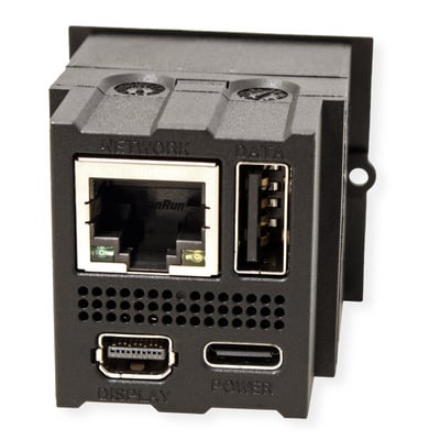 Modul pre BACHMANN, mini port replikátor pre PC, 2x USB A + C (PD 100W), RJ45, Mini DP, čierny