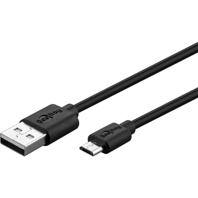 Nabíjačka USB 230V 2port, 2xUSB A, 2.4A, 18W, kábel USB 2.0 Micro-B 1m, čierna
