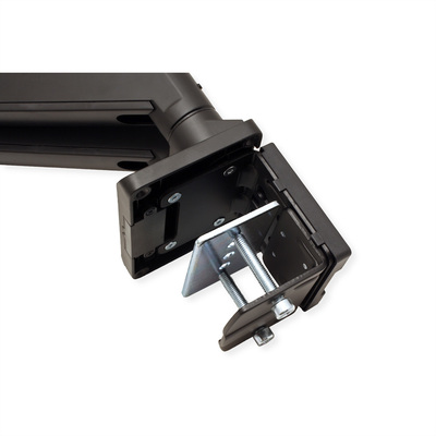 Držiak pre 2x monitor na stôl, úchyt o dosku, pneumatický, max 15kg, rameno 526mm VESA 75/100 čierny
