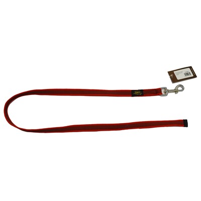 Vodítko na poslušnosť bez uška pogumované, 20mm/100cm, chrómová karabína, červené
